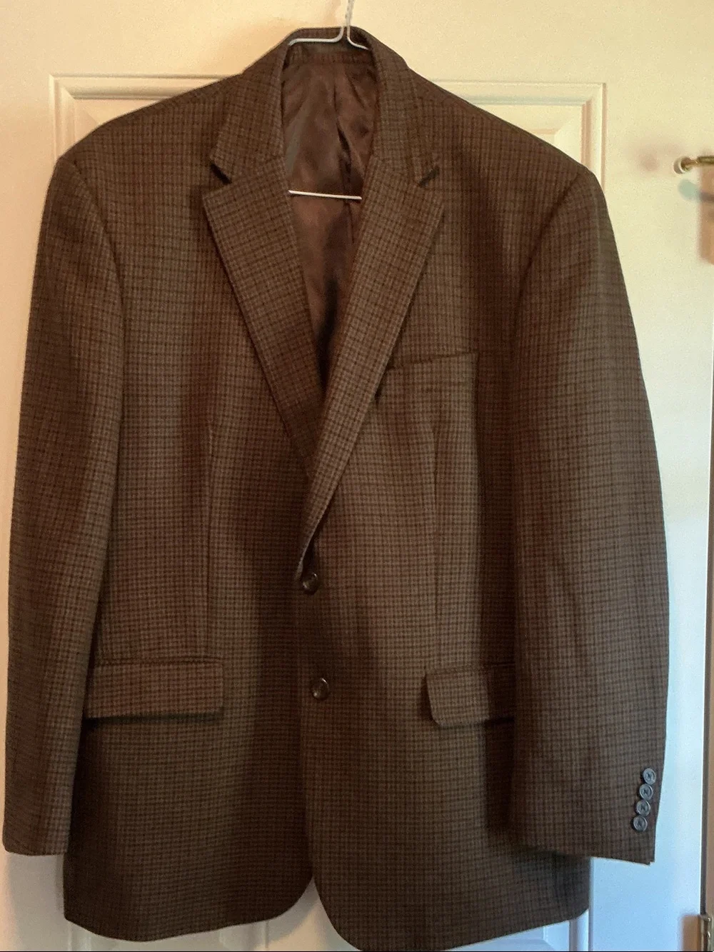 Chaps Brown Checked Sport Coat Blazer